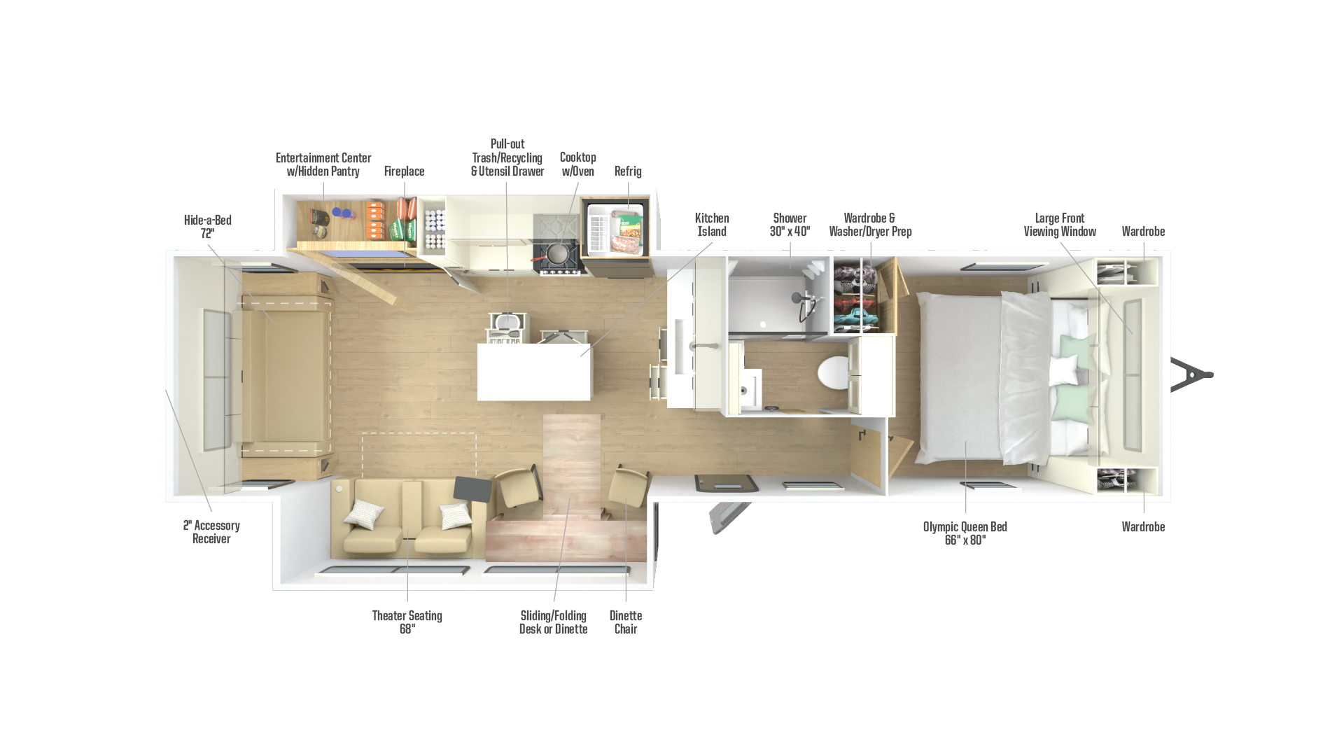 2026 Winnebago Thrive 29RLO floor plan diagram