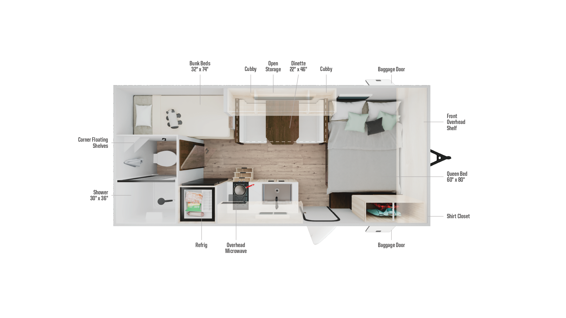 2026 Winnebago Access 16BH floor plan diagram
