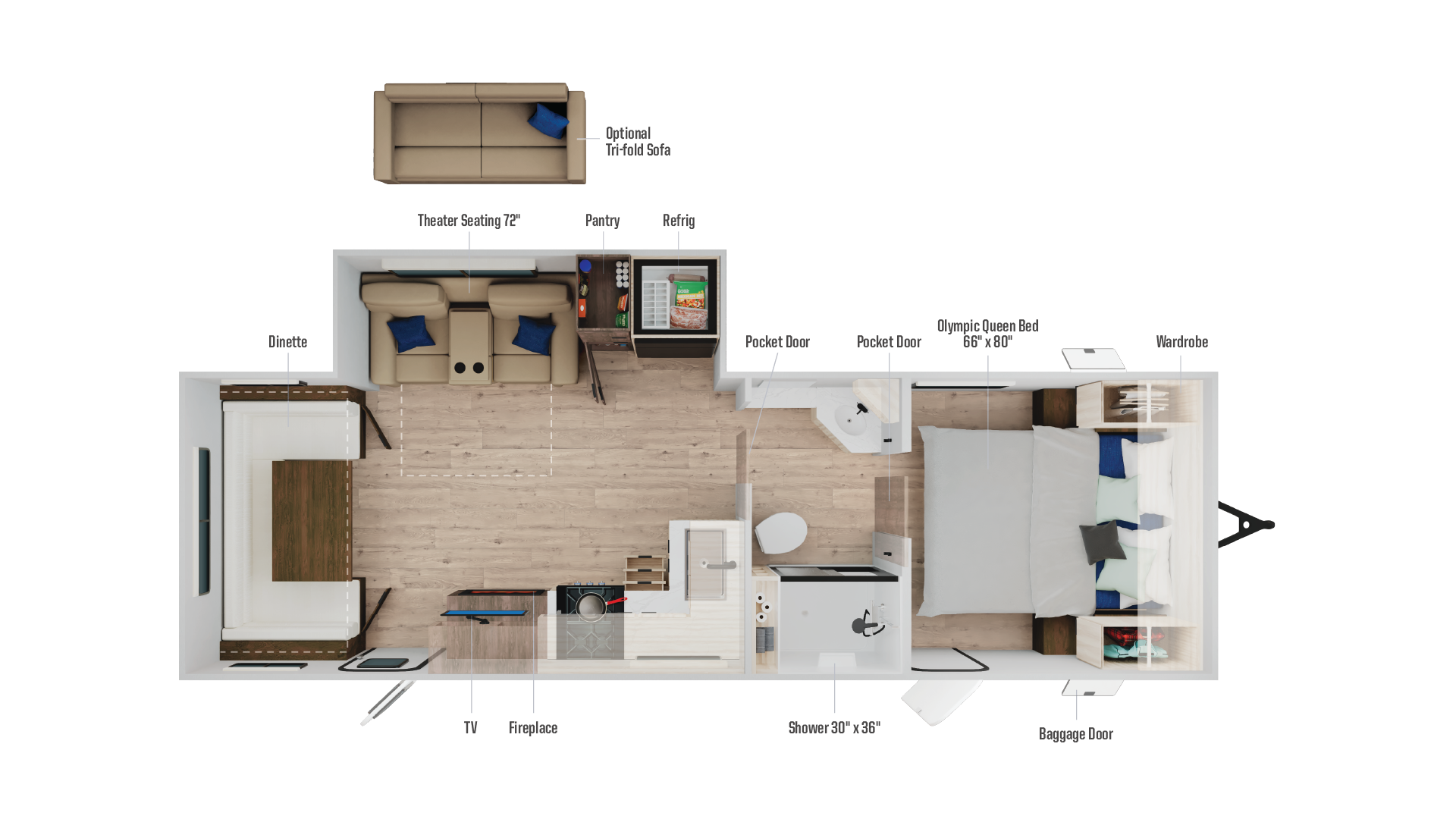 2026 Winnebago Access 24RL floor plan diagram