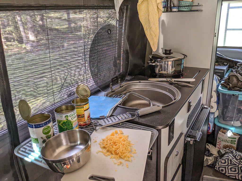 Step Into our RV Kitchen for a Tour while we Prep Dinner