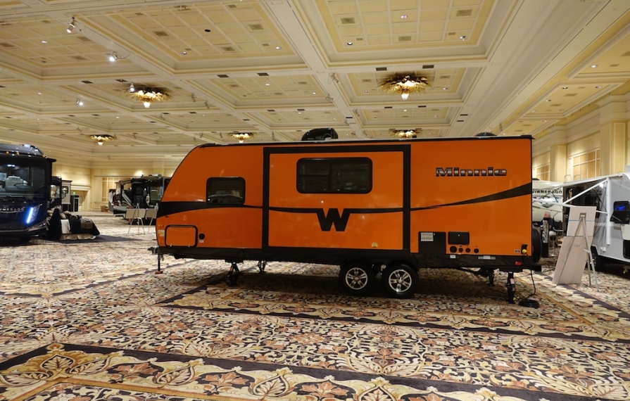 2014 Orange Winnebago Minnie on display at Dealer Days.