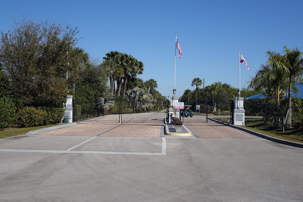 Gated entrance to Silver Palms.