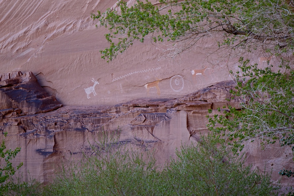 Ancient painting on the sandstone walls of the canyon.