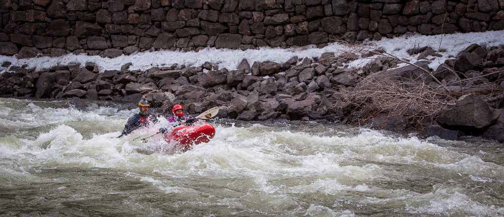 Peter and Abby making their way through rapids.
