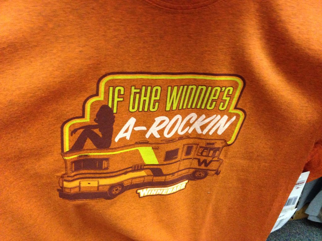 Orange shirt that reads "If the Winnie's A-Rockin."