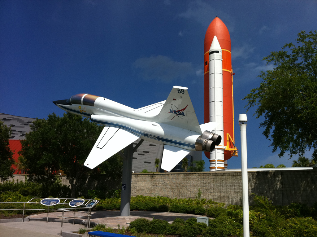 Display out front of the Kennedy Space Center. 