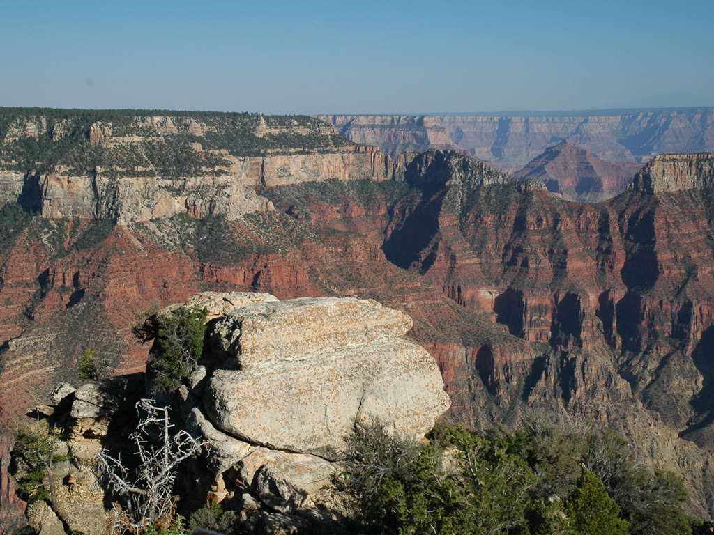 Varied layers and colors of the Grand Canyon.