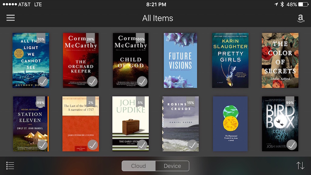 Books on Kindle app.