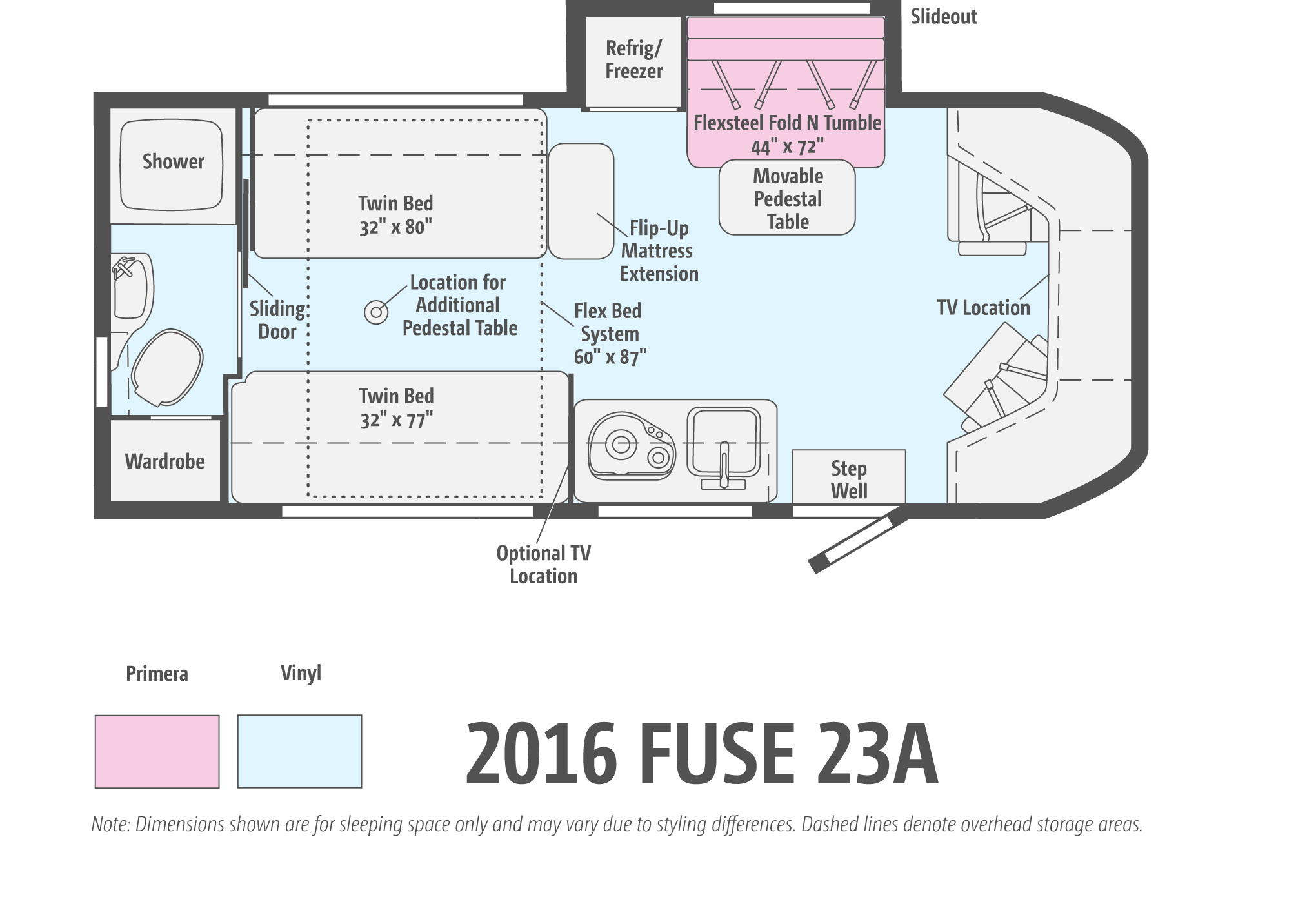 2016 Winnebago Fuse 23A Floorplan.