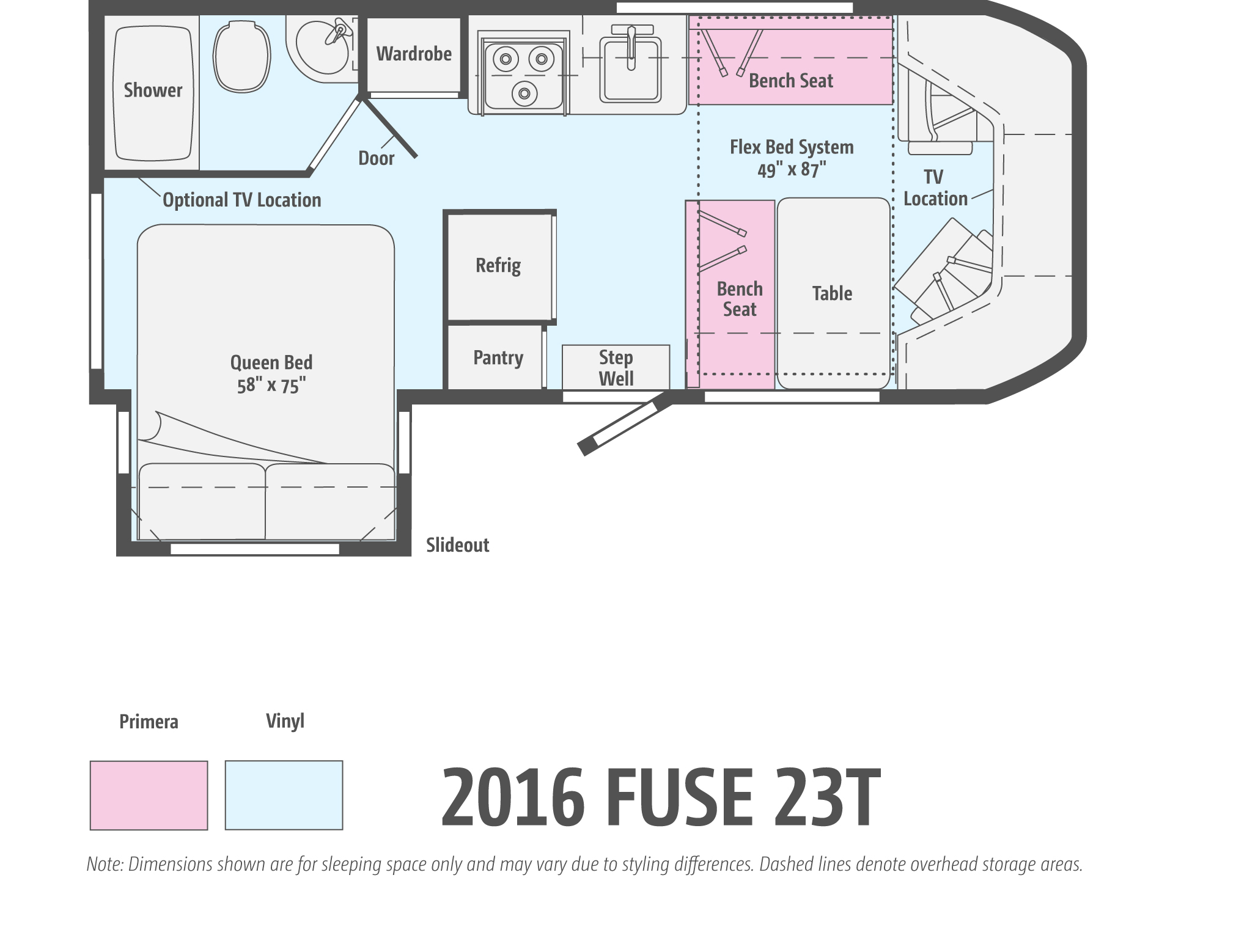 2016 Winnebago Fuse 23T Floorplan.