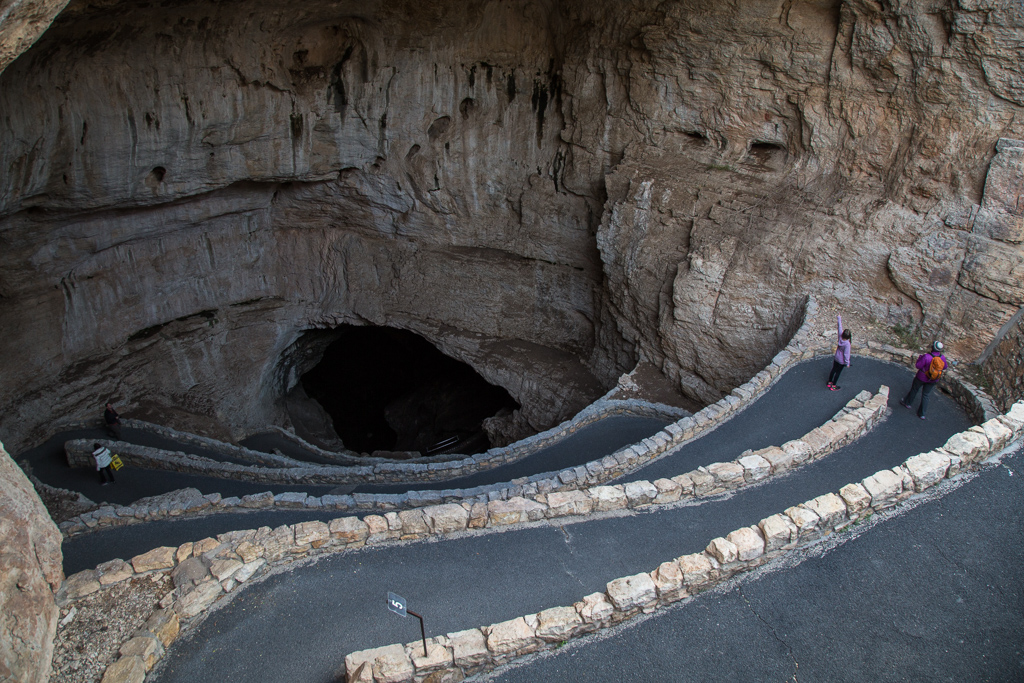 Path down to the entrance of the Carlsbad Caverns.