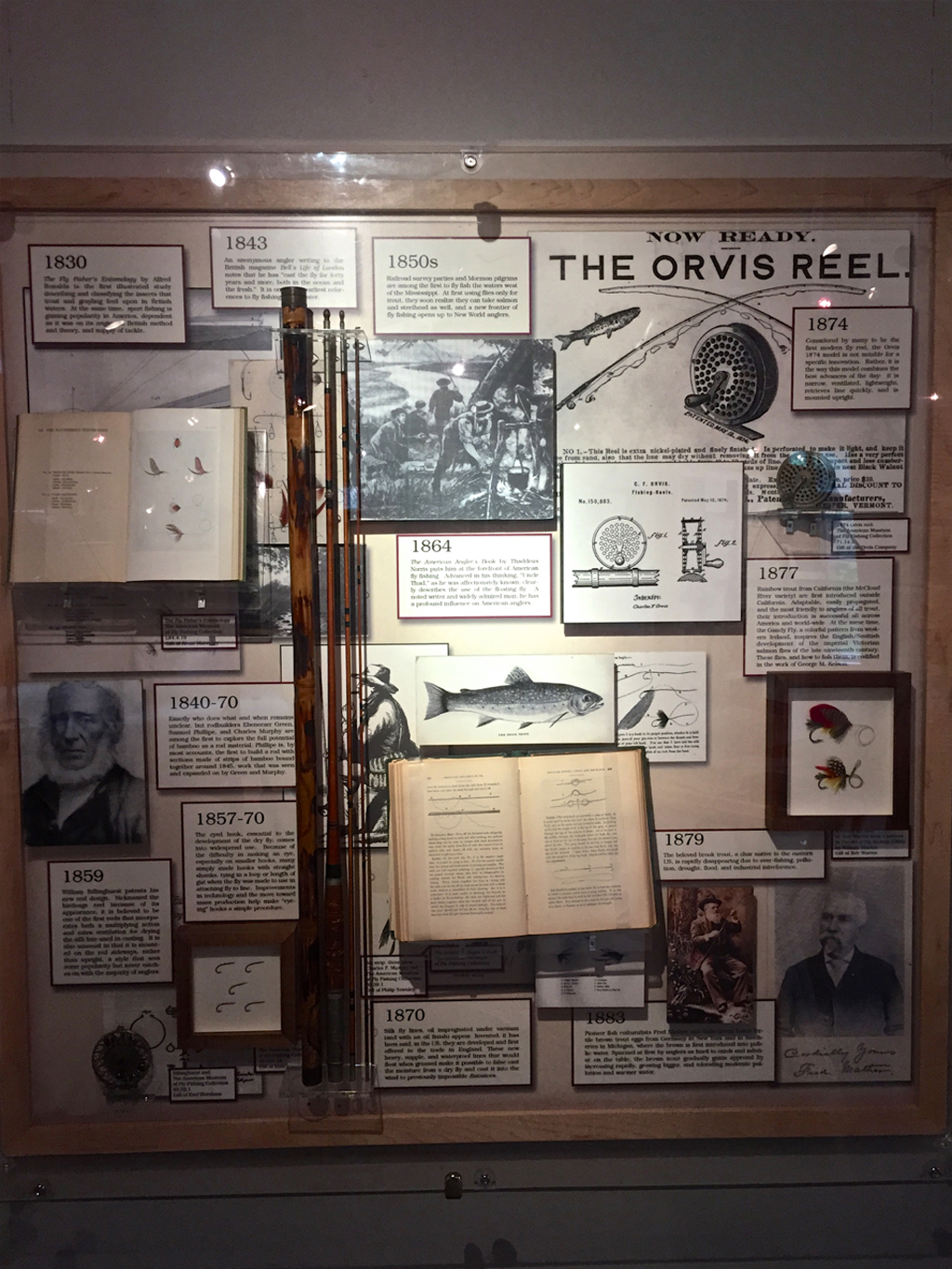 Orvis display at the American Museum of Fly Fishing.