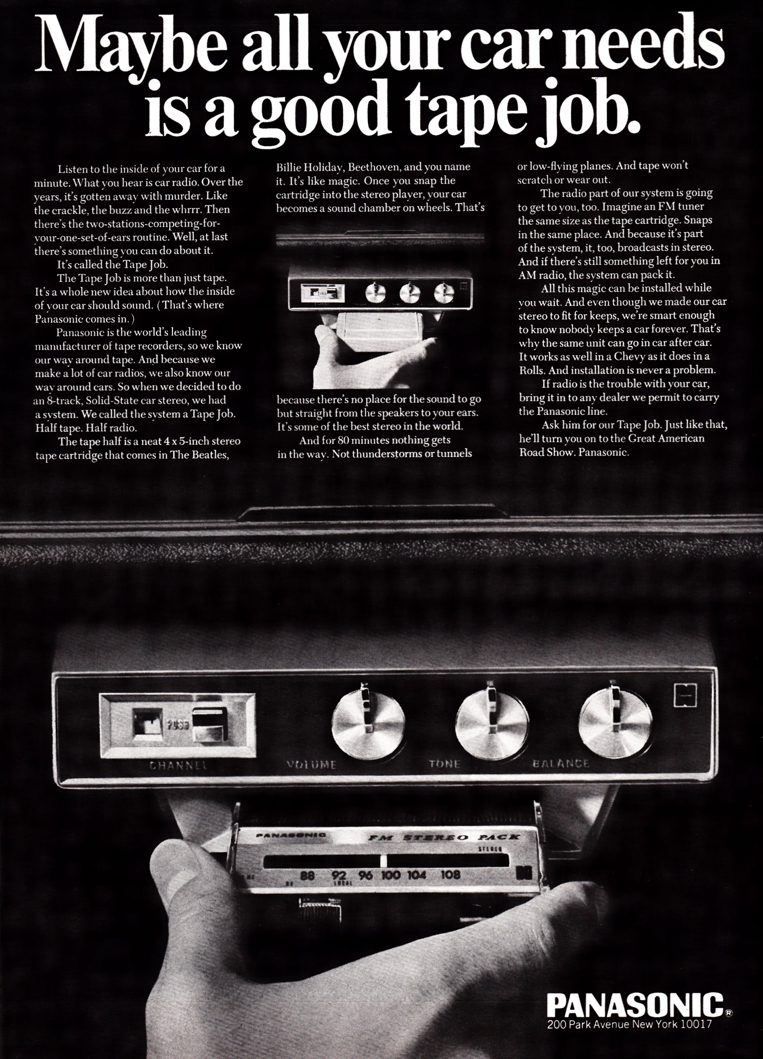 Vintage poster for a Panasonic radio.