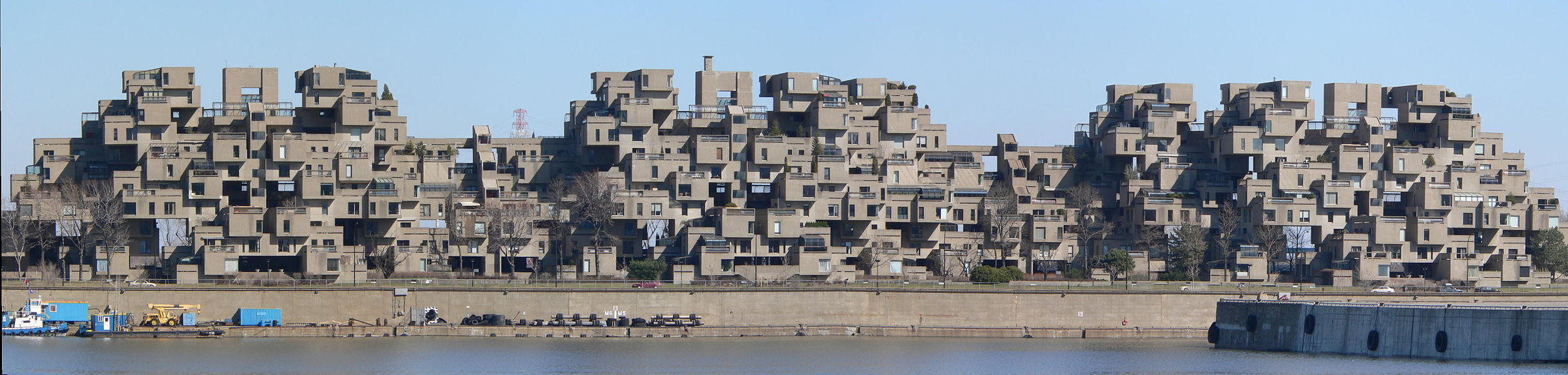 Unique building that looks like a number of blocks stacked together.