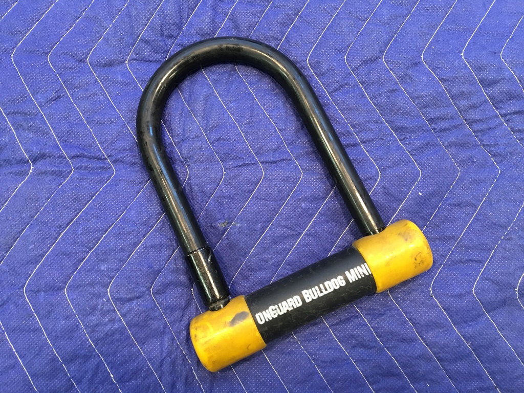 U shaped bike lock.