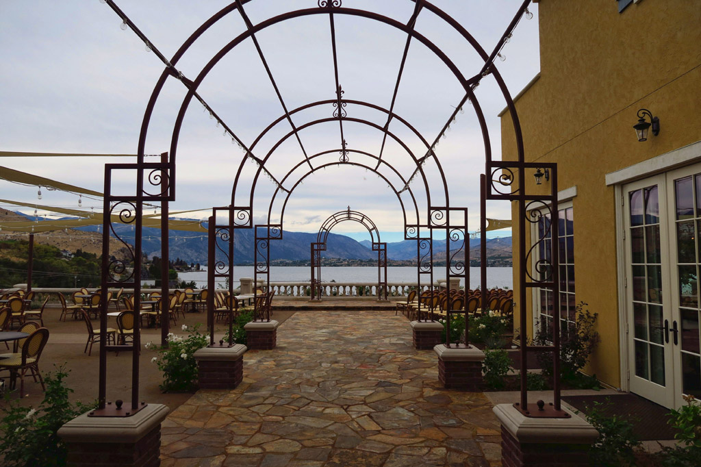 Winery patio on Lake Chelan.