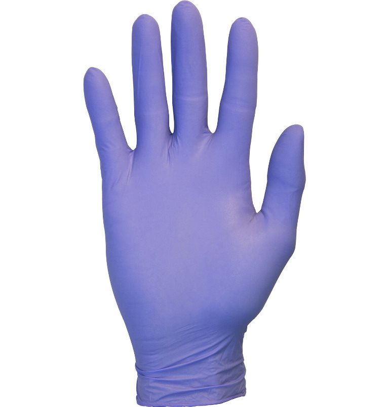 Example of a purple disposable glove