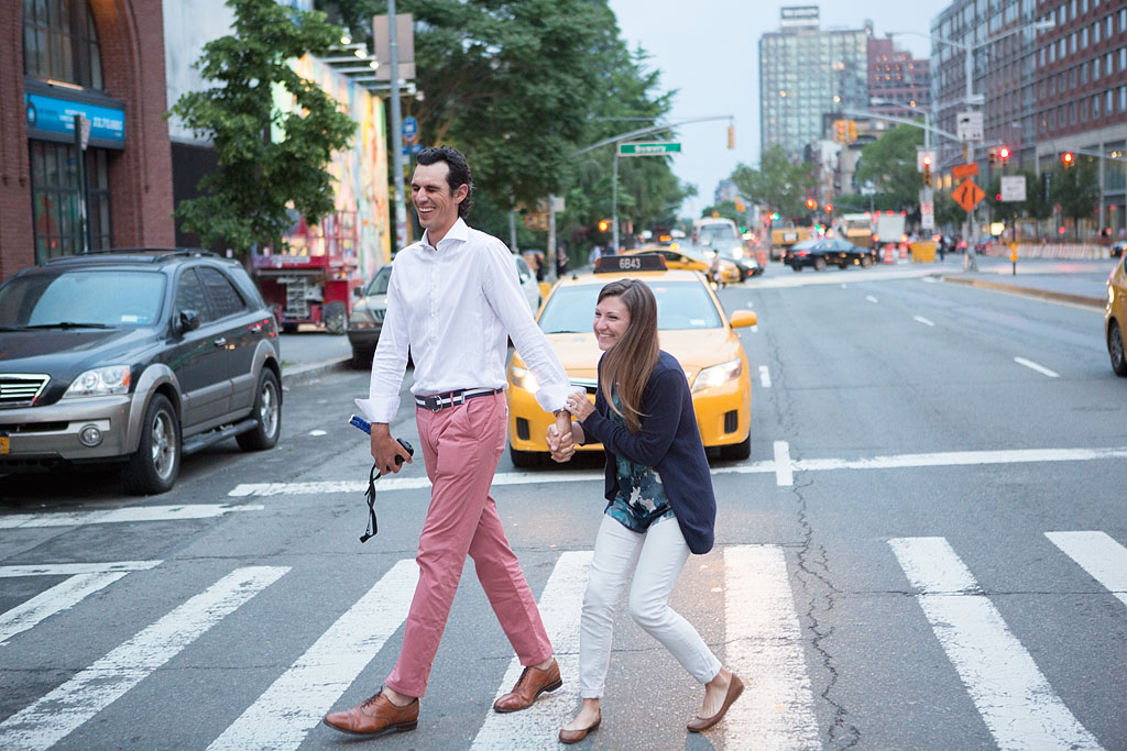 Jordan and Brittany crossing the busy NYC streets.
