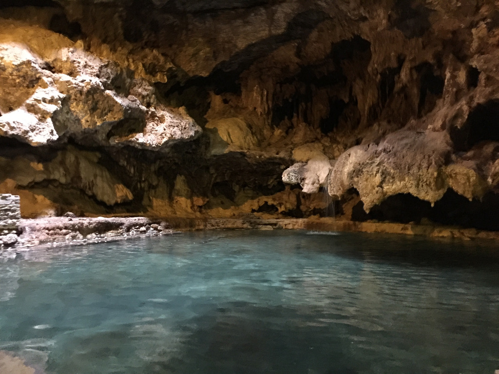 Pool of water in a cave.