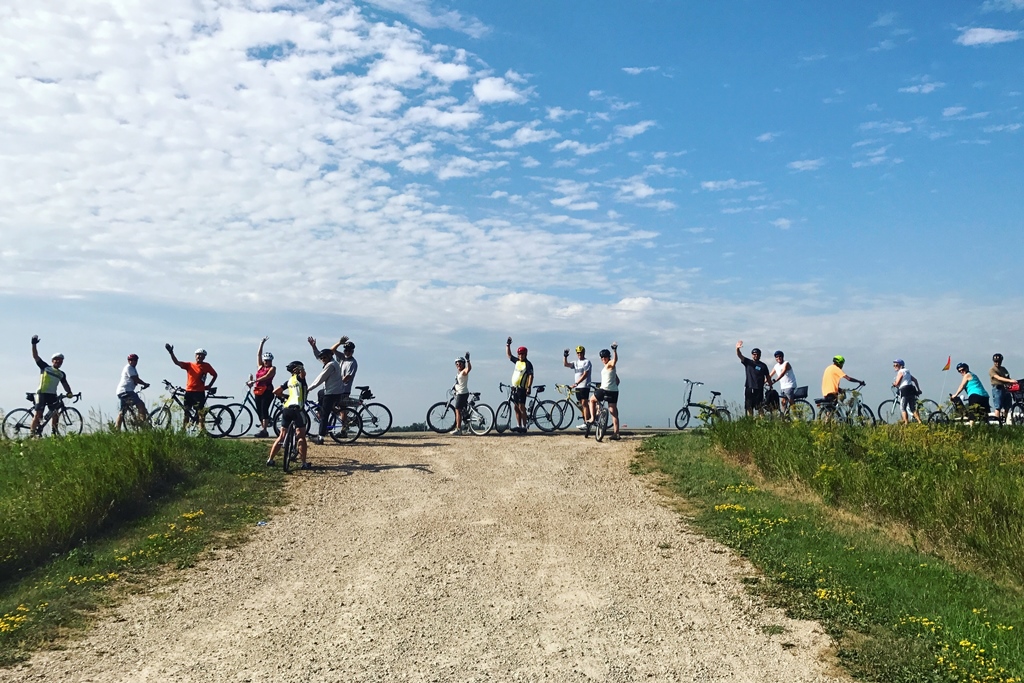 The Fit RV lead a group of attendees on a bike ride