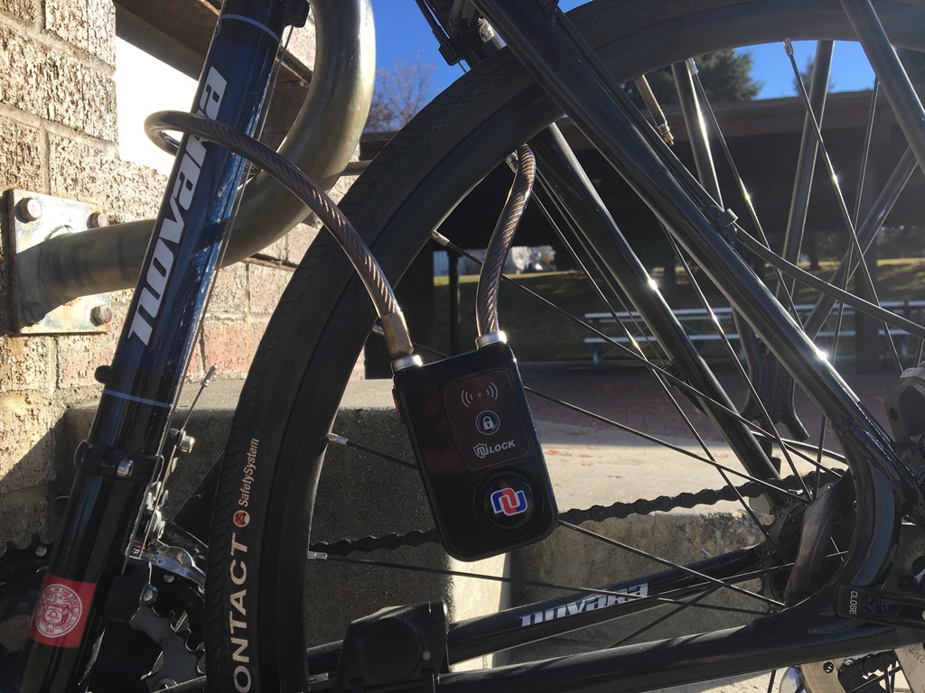 Bicycle secured using the NuLock bike lock 