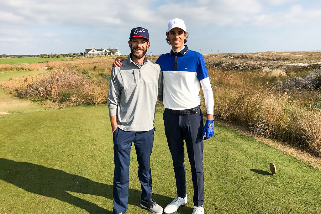 Jordan and Matt on golf green