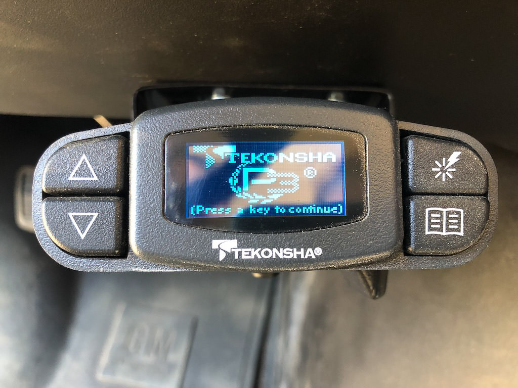 Detail view of Tekonsha brake controller