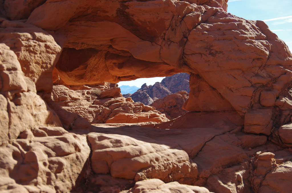 Arch-like rock formation in Valley of Fire