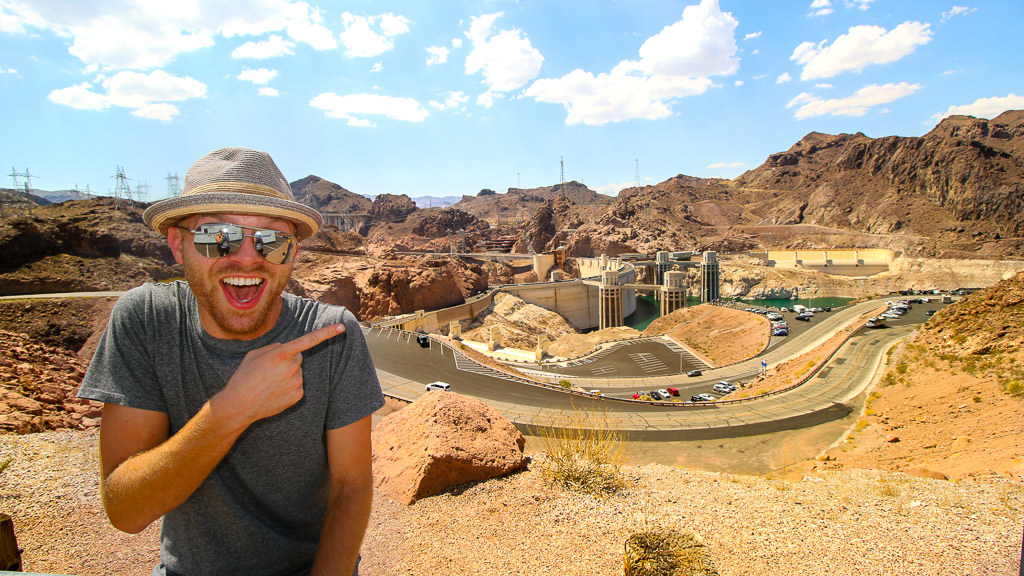 Nic in front of Hoover Dam