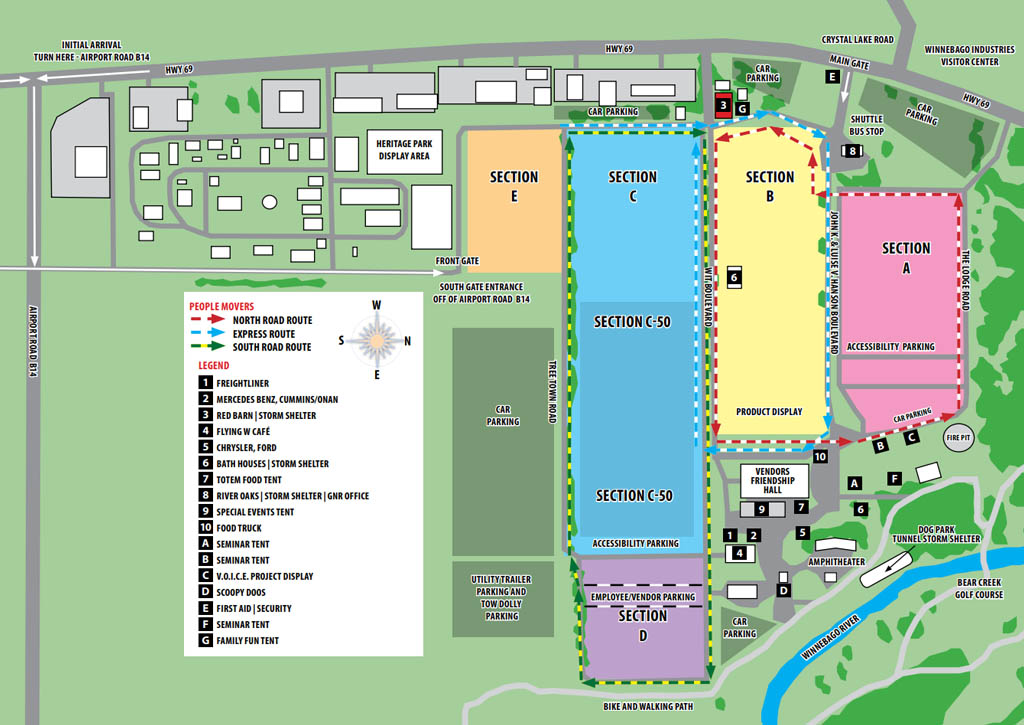 Map of Winnebago rally grounds
