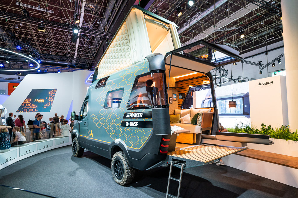 Hymer concept vehicle on 4x4 sprinter chassis with a pop-top.